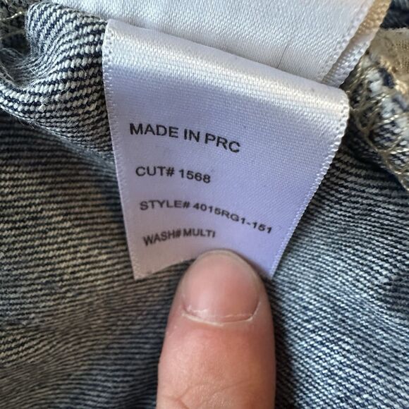 Size 26 - Articles Of Society Women's Distressed Jeans Dark Wash Patches - Picture 9 of 16